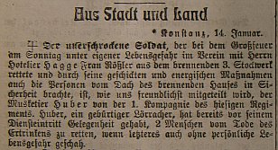 Zeitungsausschnitt siehe nebenstehender Text